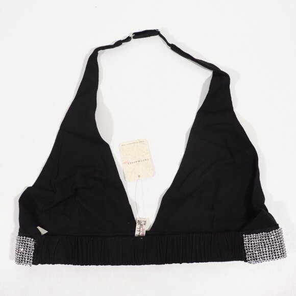 NWT Free People Of The Moment Halter Bralette in Black Size Large - Picture 7 of 11
